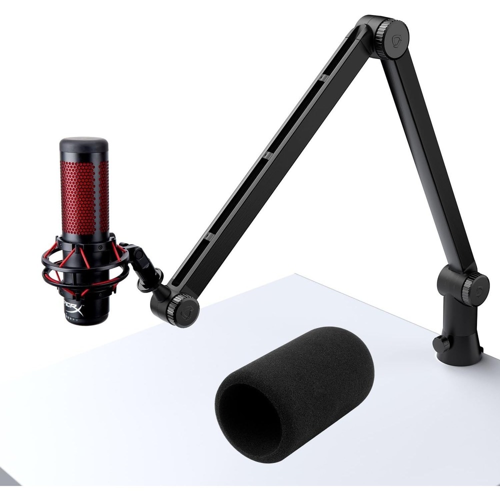 SUNMON QuadCast Boom Arm Heavy Duty Mic Stand w Pop Filter‎ 360 Clamp